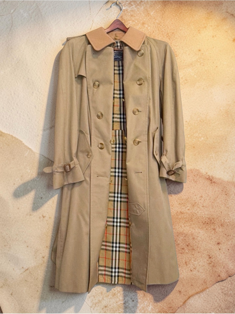 Vintage Men’s Burberry Trench Coat | Nova Check Removable Liner | Belted | 42R